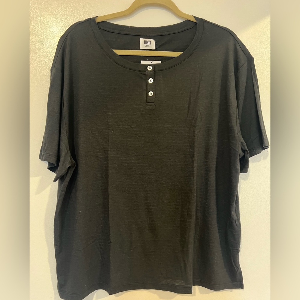 Lunya Womens M Cool Down Sleep Shirt - Black NWT